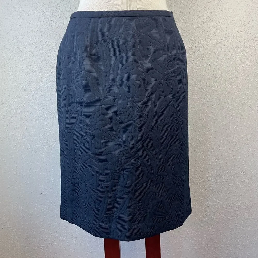 Talbots Petite Black Midi Skirt Size 10 EUC
